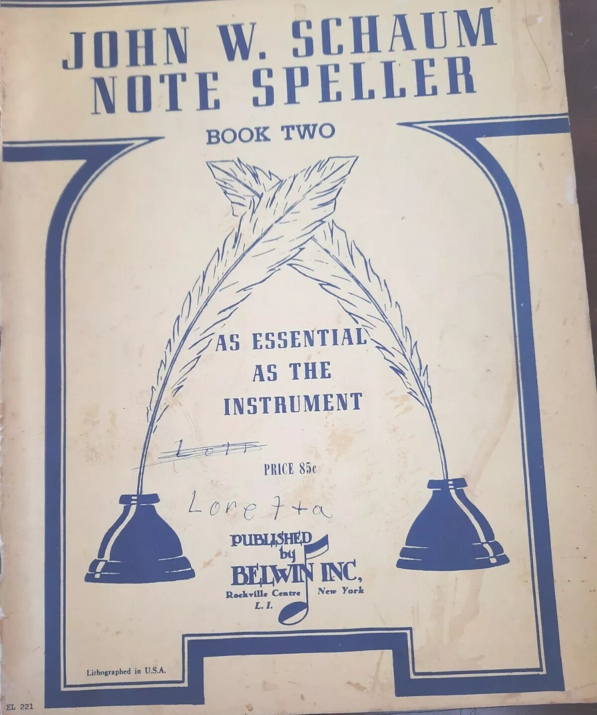 John W Schaum Note Speller Book 2 Belwin Piano Sheet Music Lesson 1945