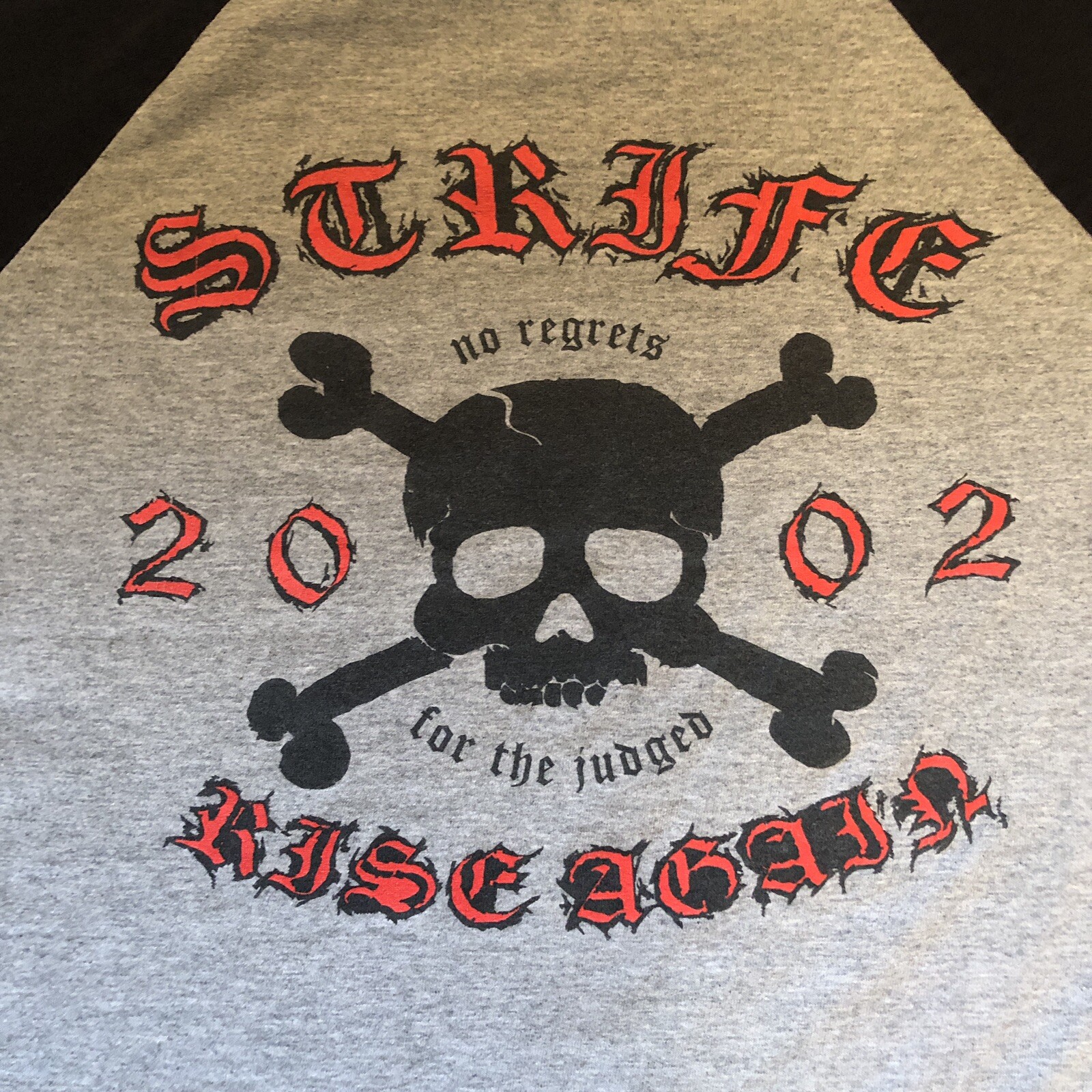 Y2K Strife Rise Again Band T Shirt Hardcore Punk Rock Jersey No Regrets Size XL