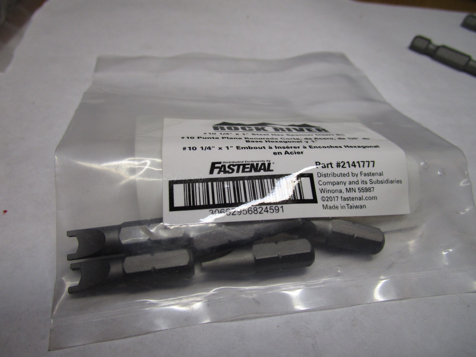 #10 1/4" x 1" Steel Rock River® Hex Spanner Insert Bit QTY 5