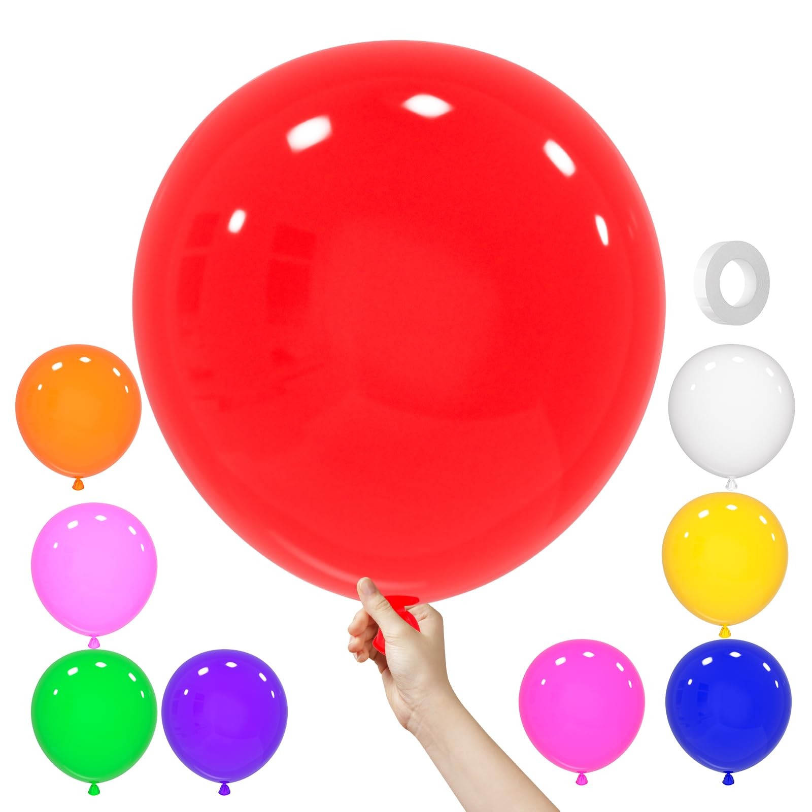 ADOINBY 36 Inch Giant Balloons - 18Pcs Jumbo Assorted Colors 36 inch, Multi 