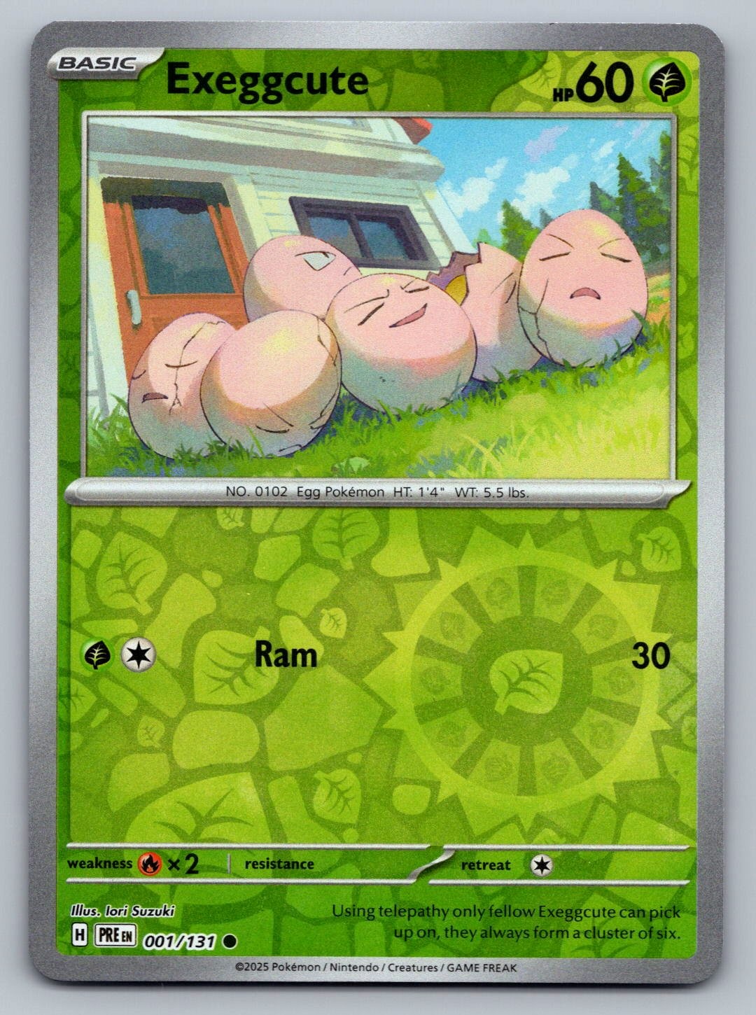 Pokemon TCG SV: Prismatic Evolutions Exeggcute 001/131 Reverse Holo