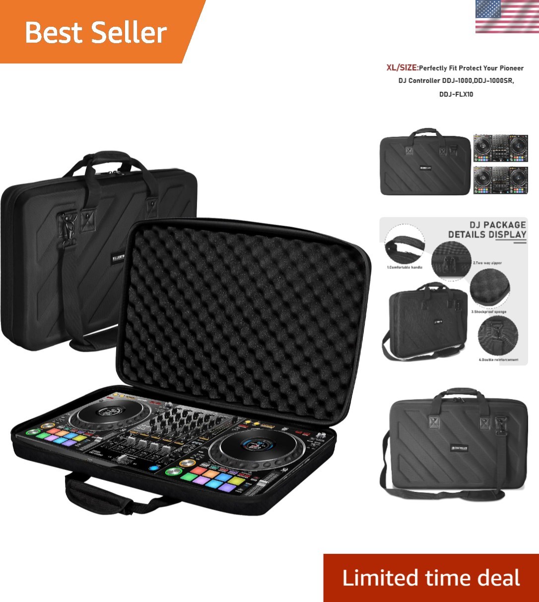 Pioneer DDJ Controller Hard Case for DDJ-1000/1000SR - Protective Travel Bag
