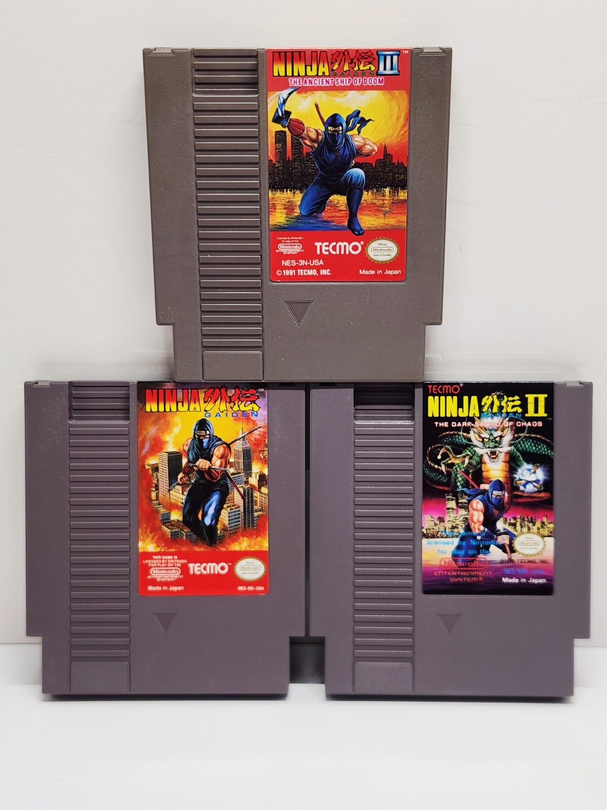 Ninja Gaiden 1 2 & 3 Trilogy Lot Nintendo NES Tested Authentic 