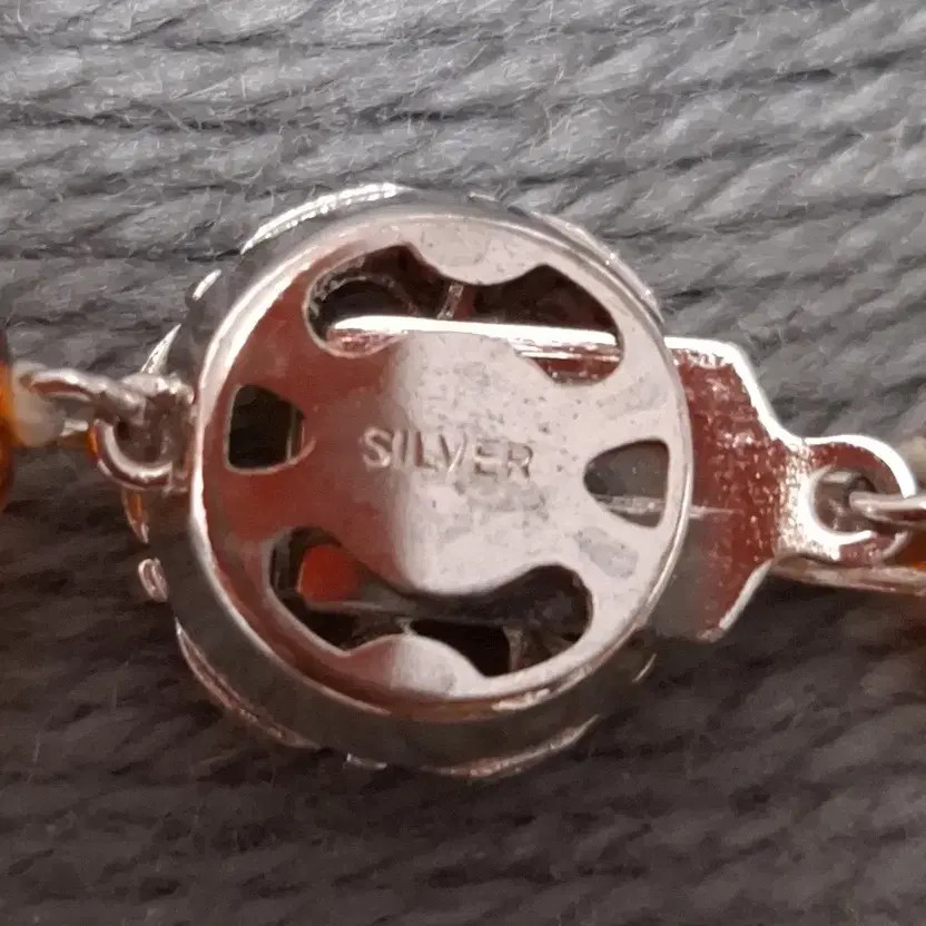 Natural Amber Necklace with Silver Fill - 17.46mm Beads, 41.5cm