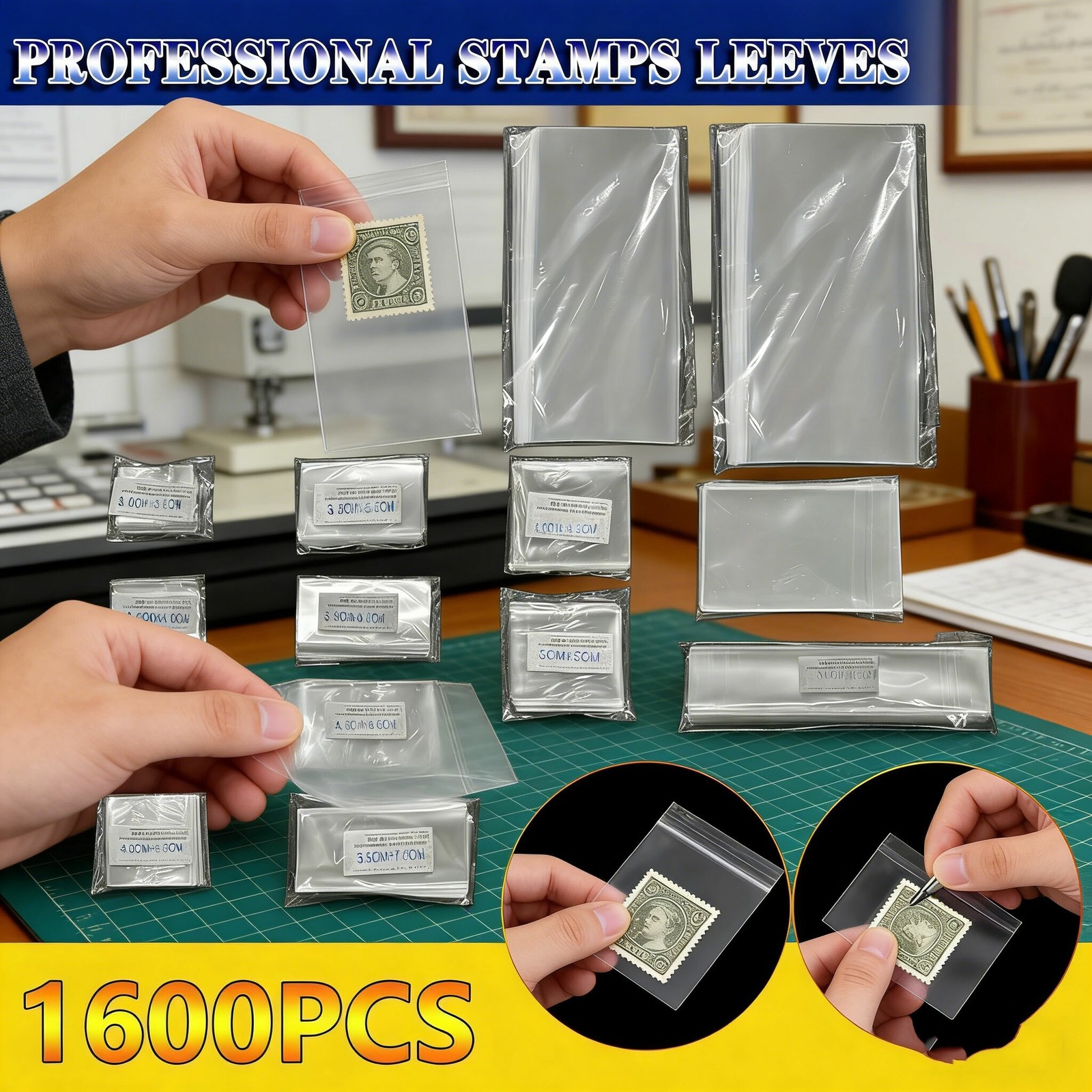 Premium 16-Size Stamp Bags | 100Pcs/Bag | Archival-Quality Sleeves