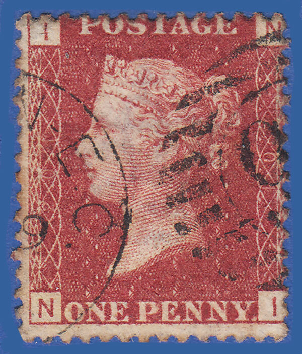 GB SG43/44 QV 1864 1d RED PLATE 201 NI GU