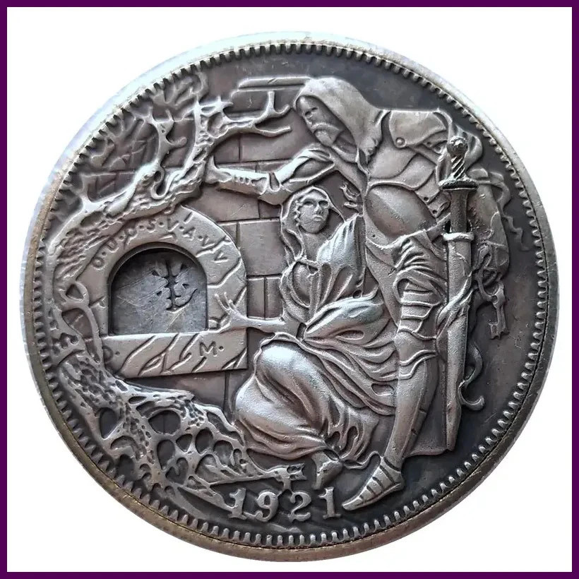 Movable Mechanism Holy Grail Coin USA 1921 Hobo Nickel Wandering Removeable