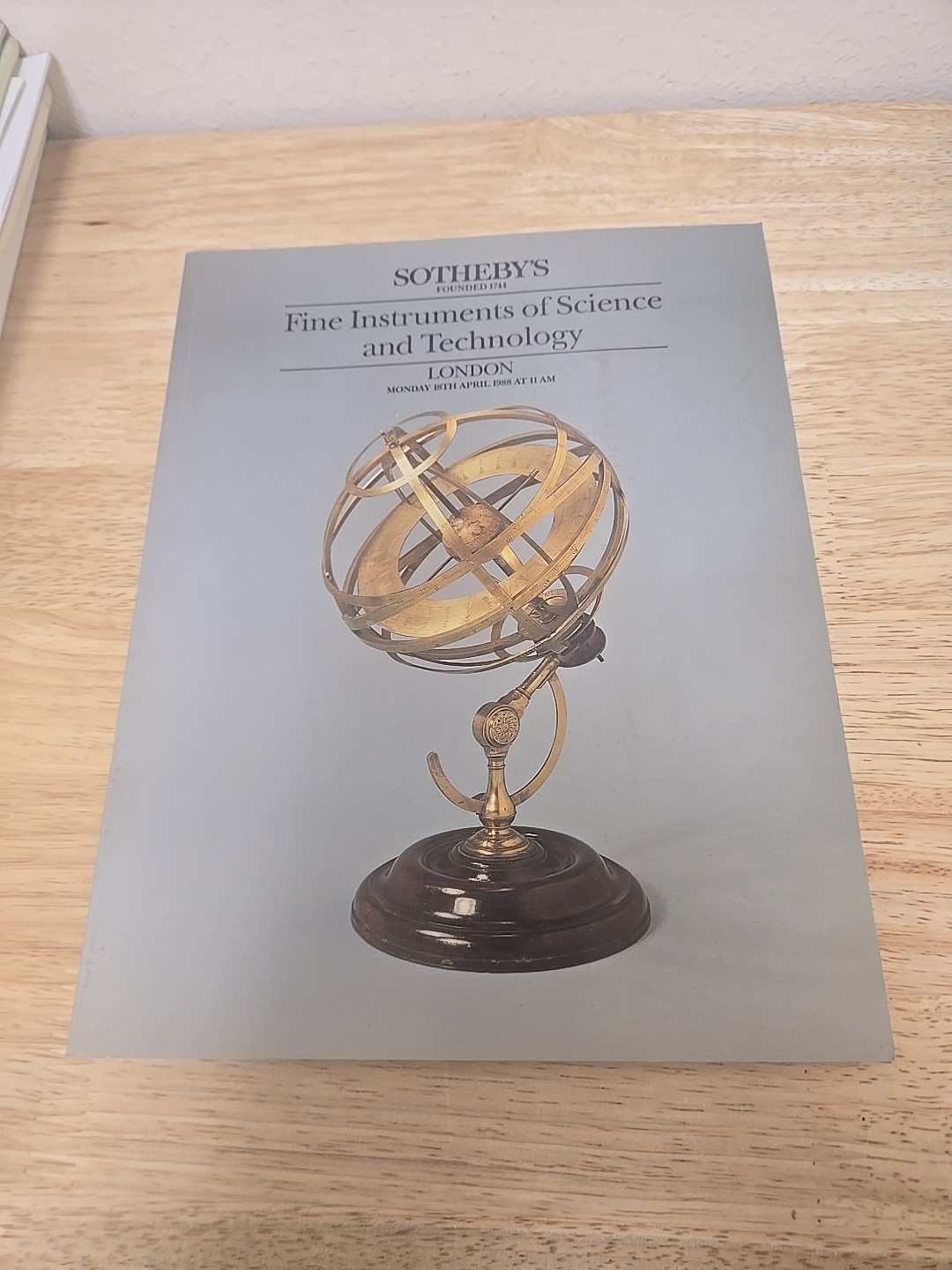 Sotheby's Fine Instruments Of Science And Technology Catalogue April 1988