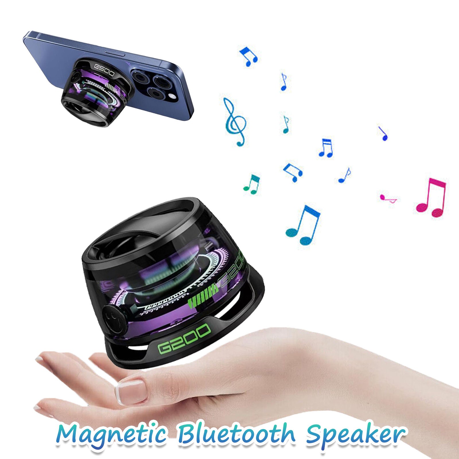Magnetic Portable Bluetooth Speaker G200 Mini Sound 5.3Bluetooth Phone Holder