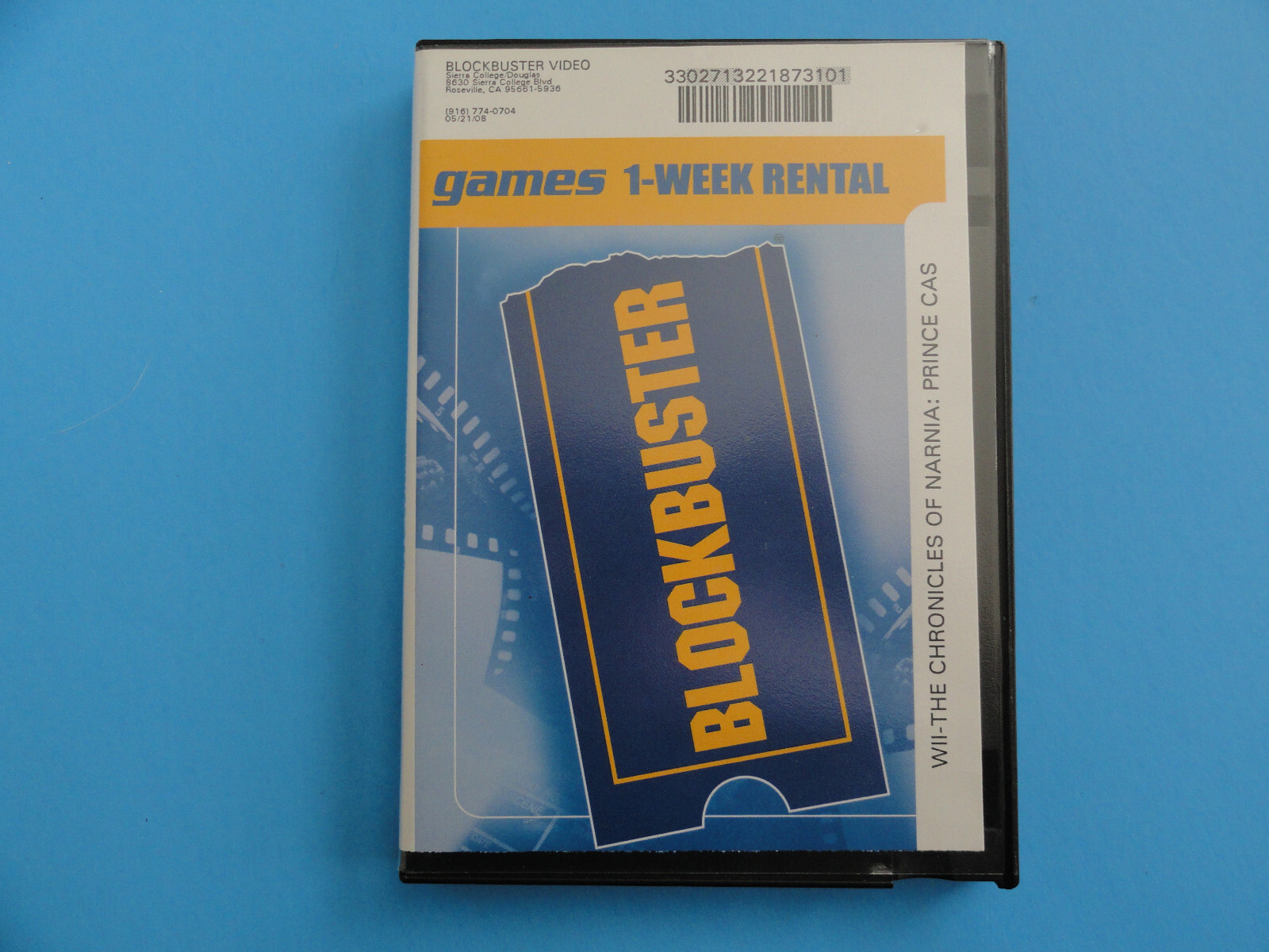 NINTENDO WII CHRONICLES OF NARNIA: PRINCE CASPIAN BLOCKBUSTER VIDEO RENTAL CASE