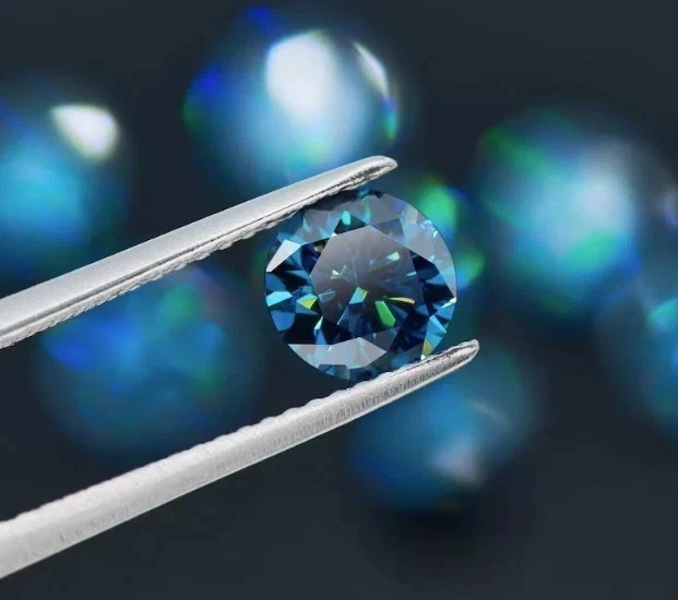 3Ct Natural Blue Color Round Cut Lab Grown Diamond VVS1 Certified For Ring K387