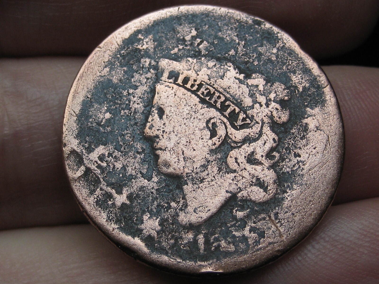 1816-1835 Matron Head Large Cent Penny- Mature Head, Slightly Rotated Reverse