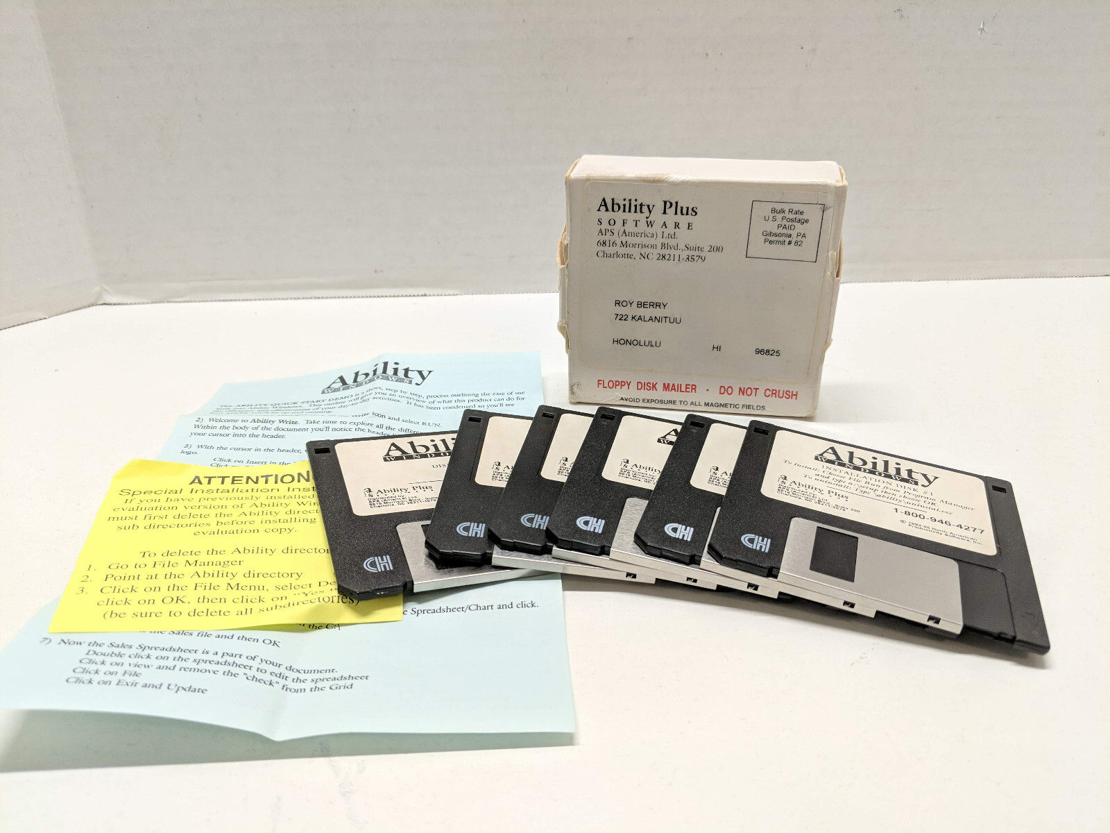 Ability for Windows Ver. 1.5 1995, Ability Plus Sofware on 3.5" Floppy