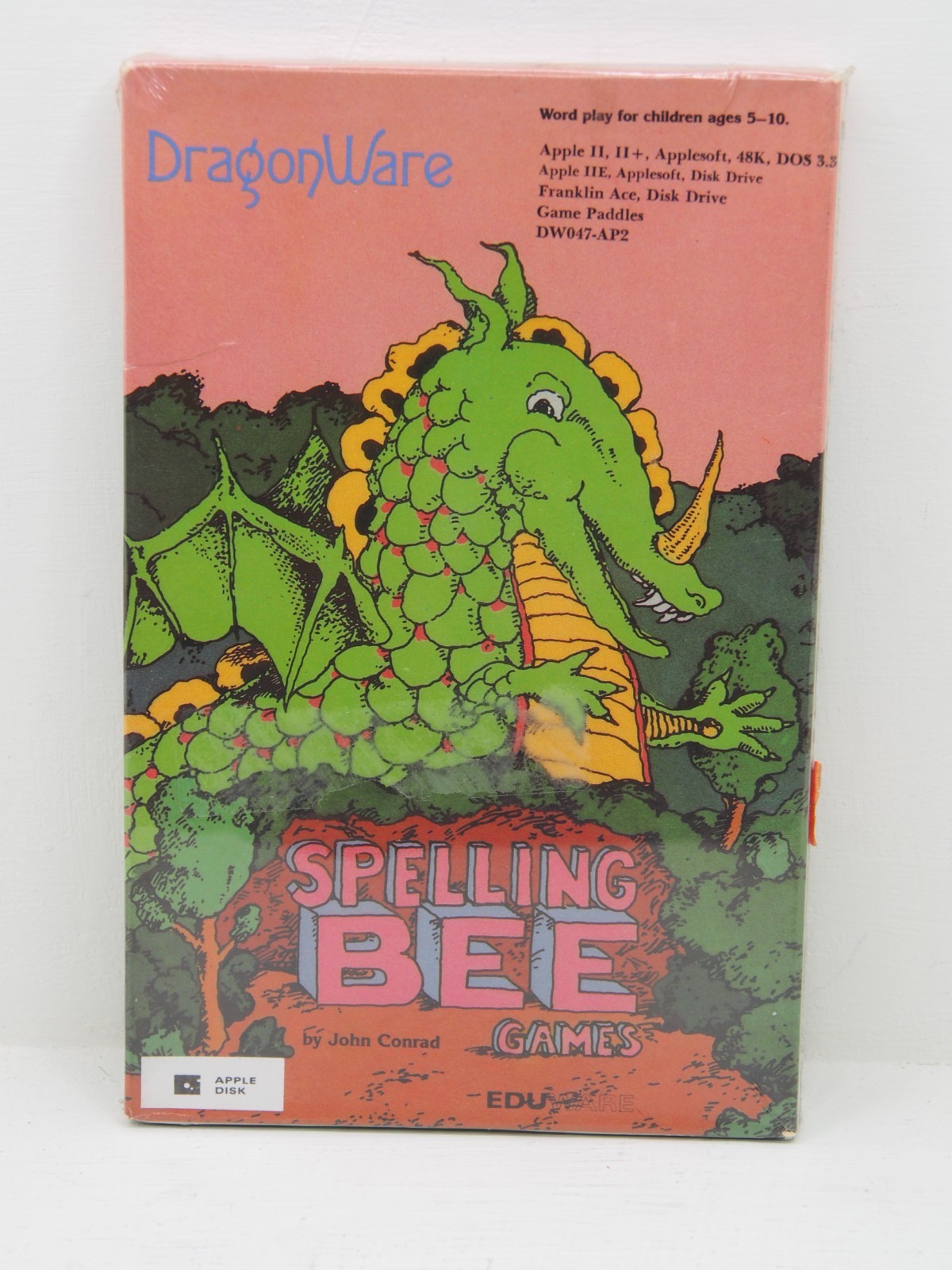 NEW!!! Edu-Ware Spelling Bee games DragonWare by john conrad APPLE DISC vintage