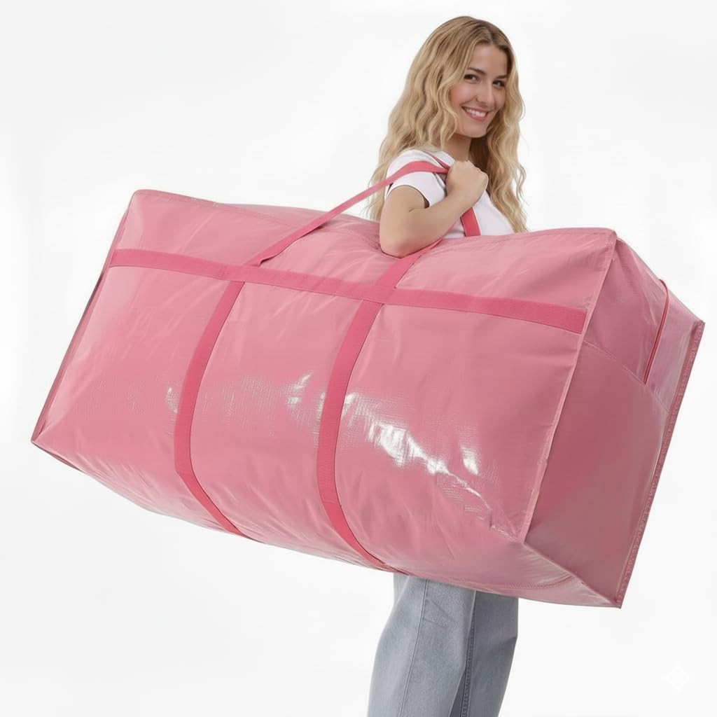 Extra Large Moving Bags Heavy Duty 2 Pack – Bubblegum Pink, 45x21x15 Inches S...