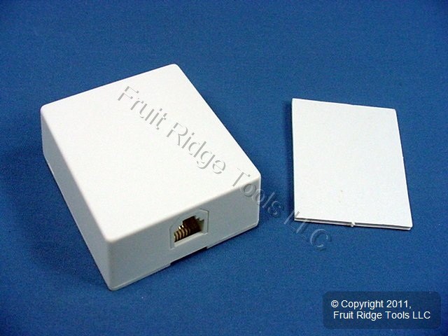 Leviton White Surface Mount Phone Jack 4-Wire Telephone C2452-W