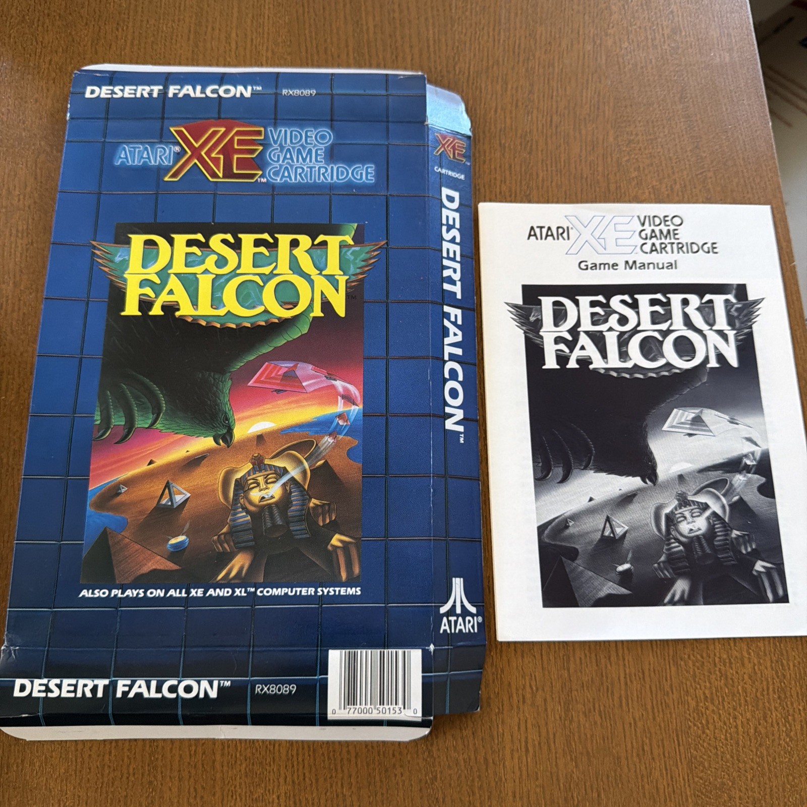 DESERT FALCON FOR ATARI XE BOX AND MANUAL, NO GAME