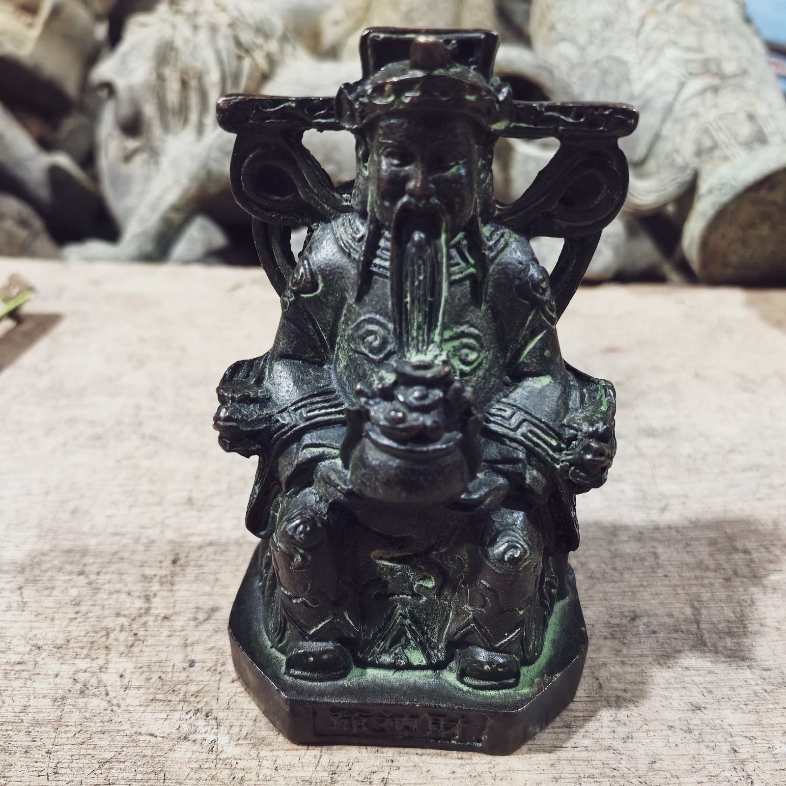 China From FOLK Collection bronze ware old God of Wealth statues