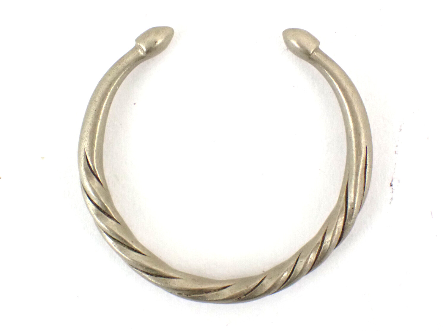 Early 20th C. Nigerian Nickel Silver Currency Cuff Bracelet Tribal Jewelry #17