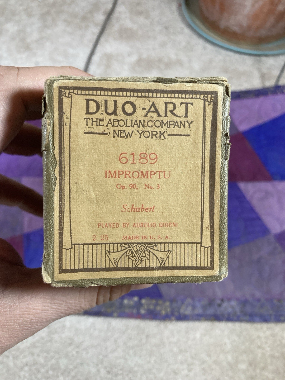 ANTIQUE DUO-ART PIANO ROLL 6189 IMPROMPTU Schubert Aurelio