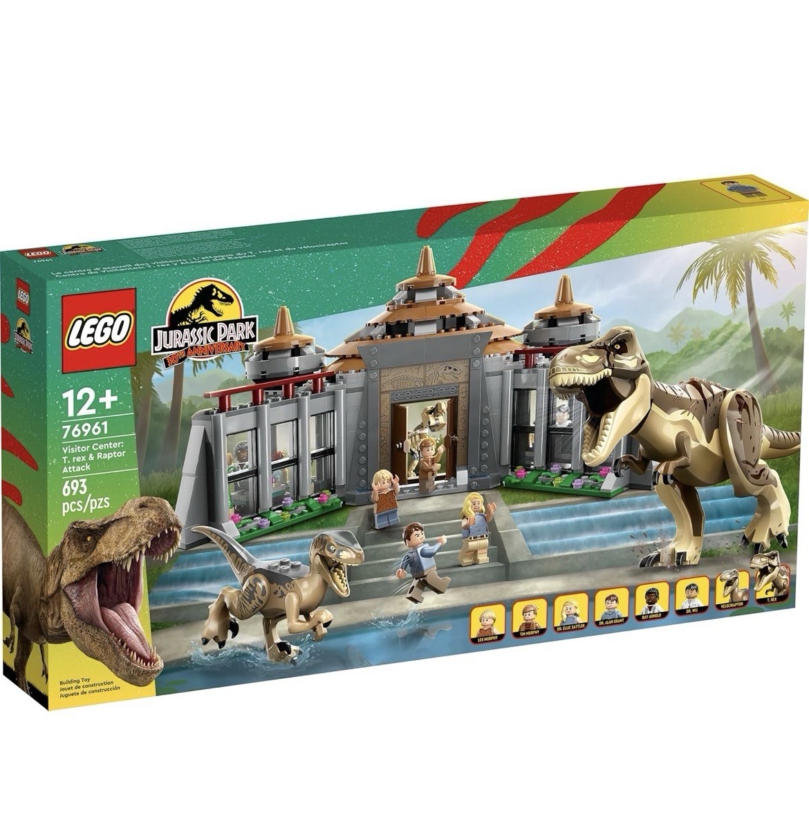 LEGO Jurassic Park Visitor Center T. rex & Raptor Attack 76961, 693 Pieces, 30t…