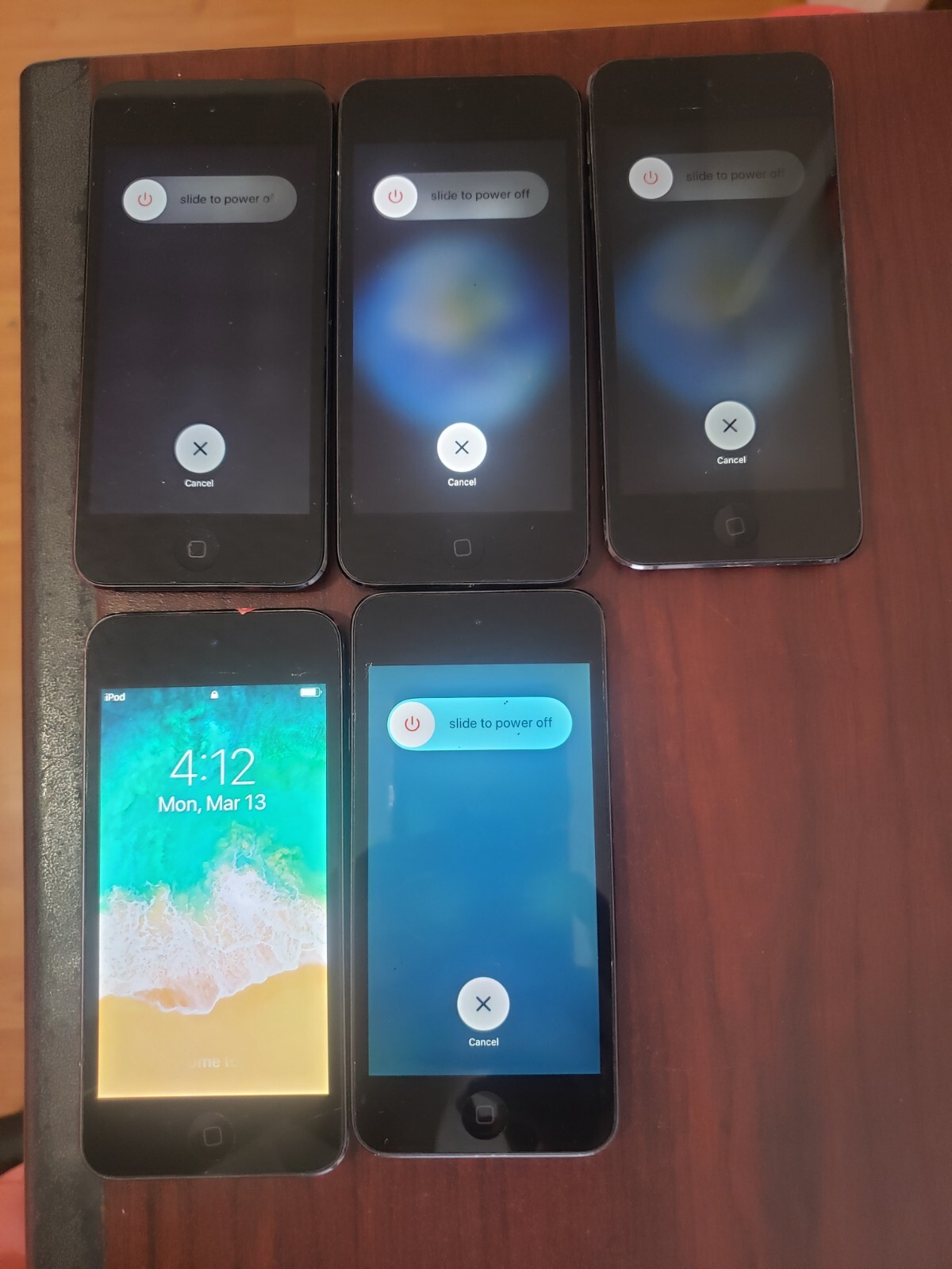 Lot of 5 Apple iPod Touch 6th Generation A1574 Gray For parts