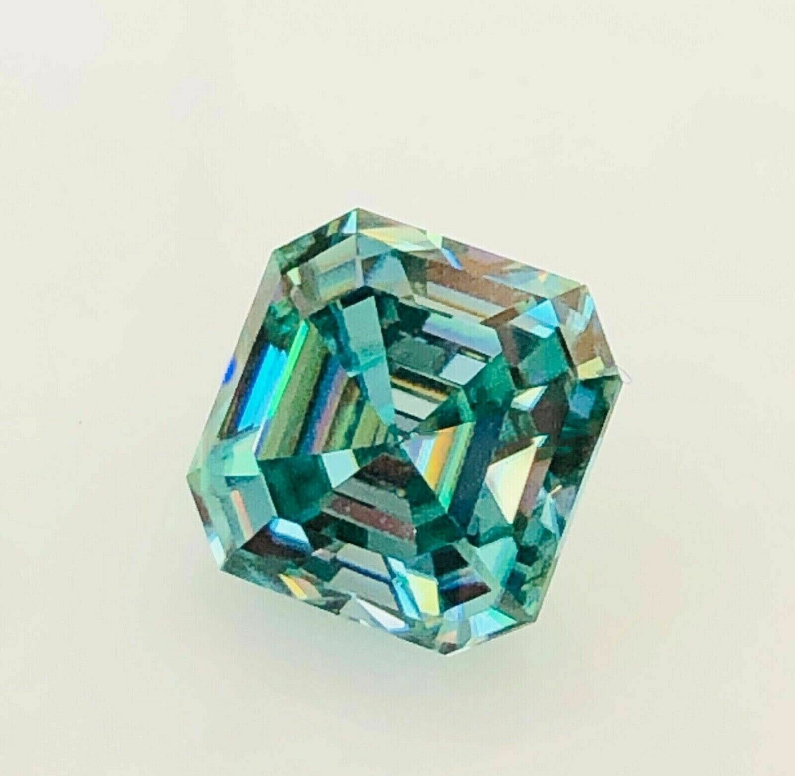 2.CT Natural Green Color Diamond  Asscher Cut VVS1 D Grade 1 Free Gift Certified