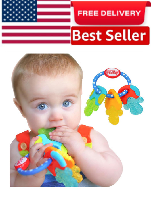 Ice Gel Teether Keys - Silicone Soothing Baby Teether Toys for Infants