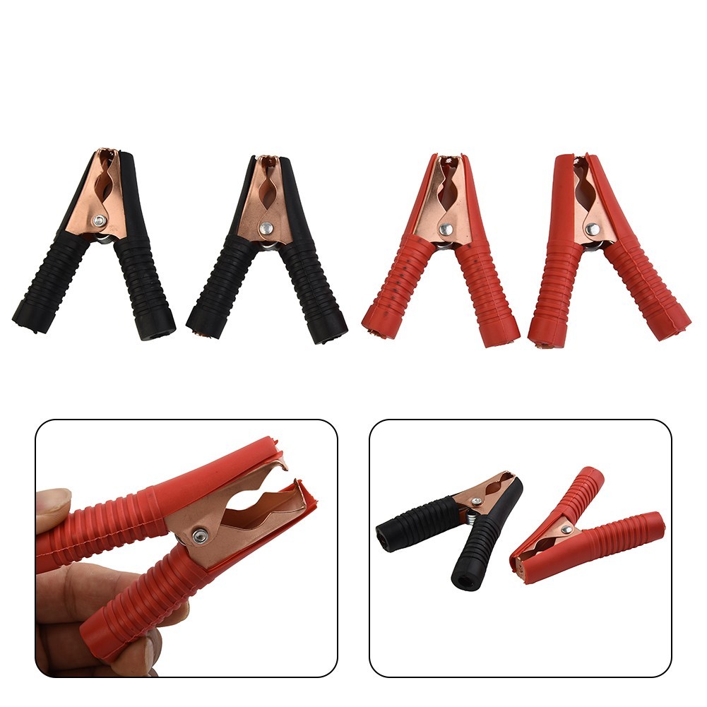 New 4pcs 100A Electrical Crocodile Clips Car Battery Insulated Test