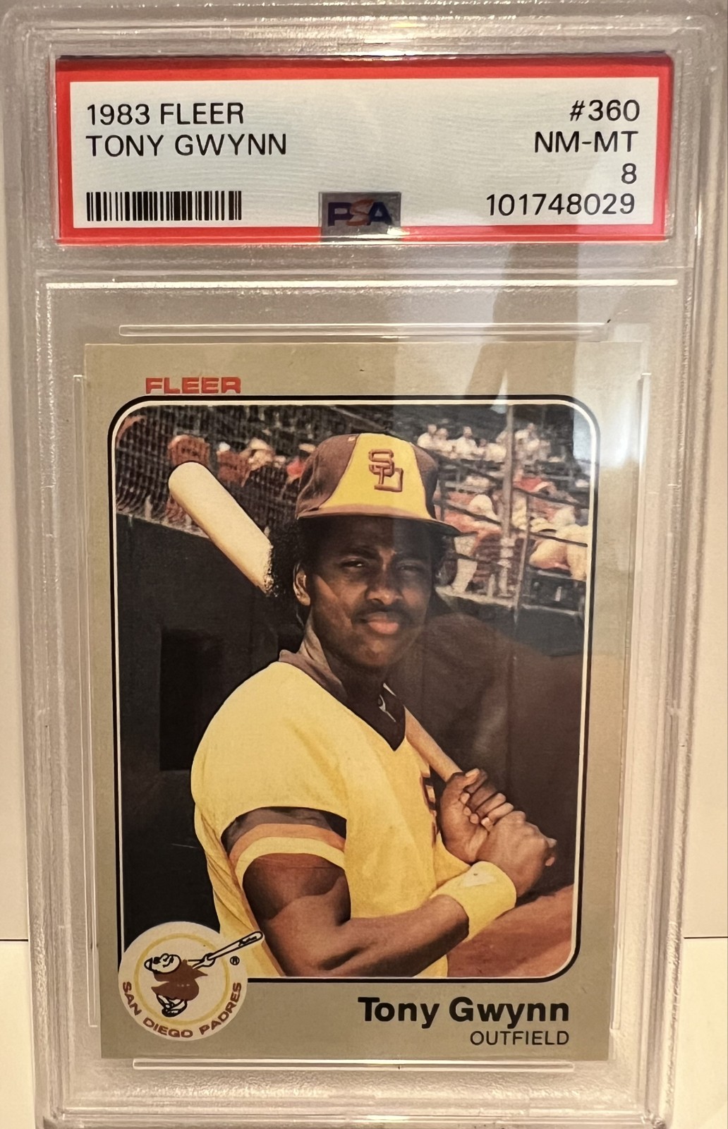 1983 Fleer Tony Gwynn RC #360 PSA 8 NM-MT Padres HOF Rookie