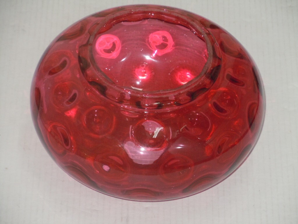 FENTON LG WRIGHT 3 TIER GONE WITH THE WIND CRANBERRY COIN DOT LAMP GLASS REPLACE