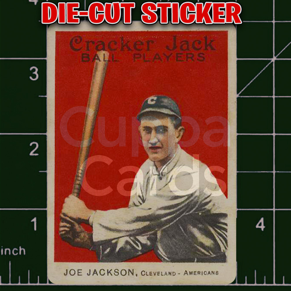 Shoeless Joe Jackson, 1914 Cracker Jack Baseball #103 | Die-Cut Replica Sticker