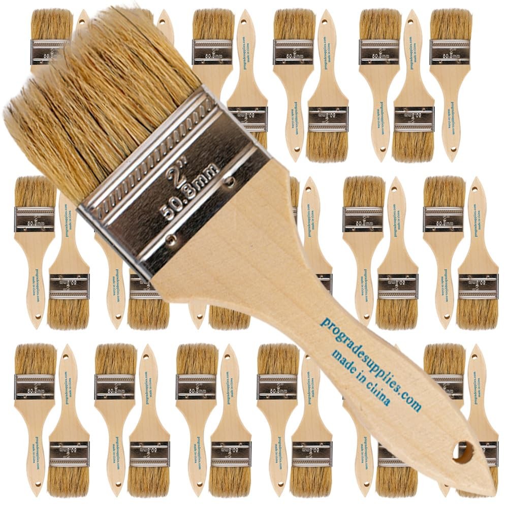 Pro Grade 36pk 2" Chip Paint Brushes - Stain, Varnish, Glue, Gesso