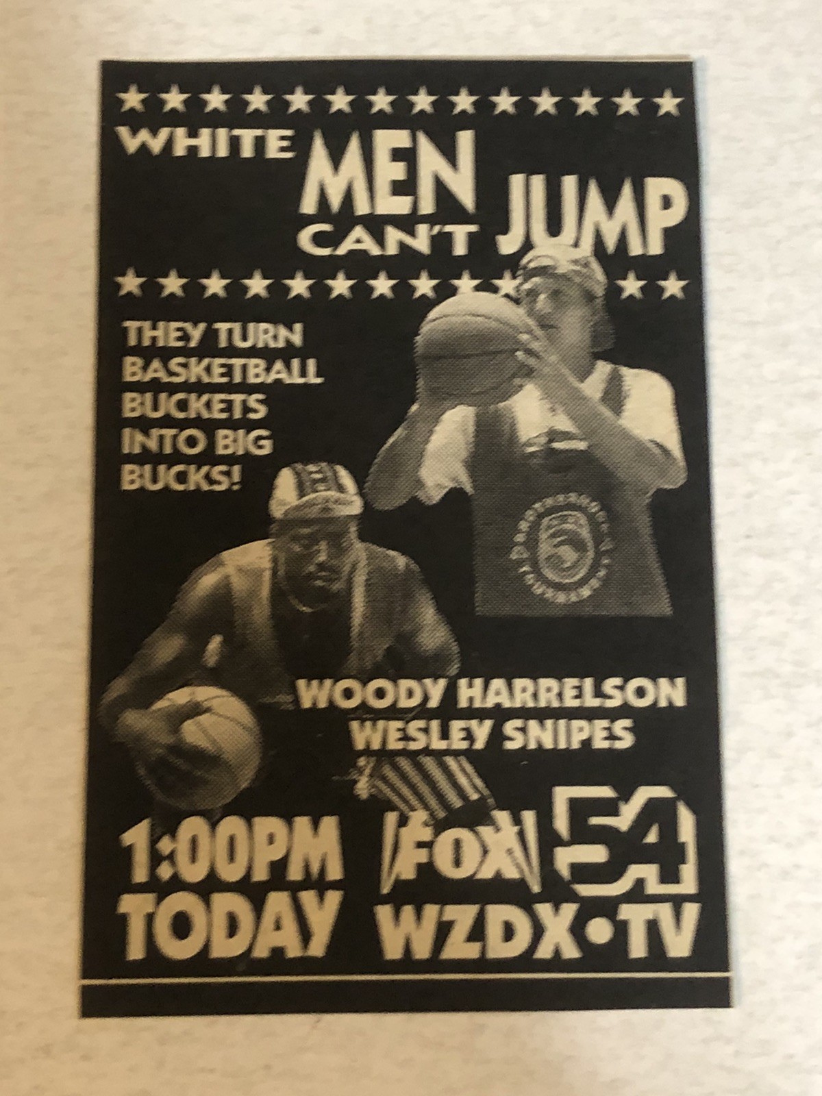 White Men Can’t Jump Woody Harrelson Movie Vintage Print Ad Tpa27