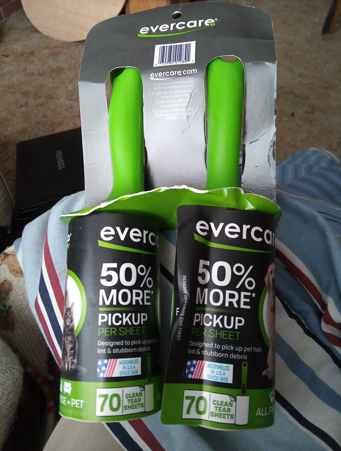 Evercare Extreme Stick Lint Roller Twin Pack 140 Sheets Ergonomic Handle