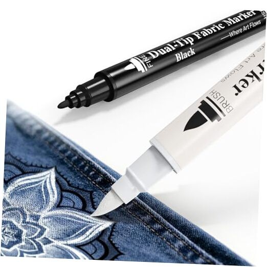 Fabric Markers Permanent for Clothes Dual Tip, Paint Pens for T-Shirt Drawing, 