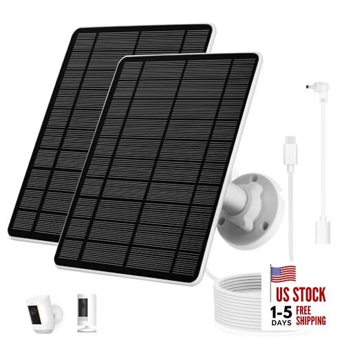 Solar Panel 5W for Camera,Compatible with Ring Cam,ip66 Waterproof type c 2