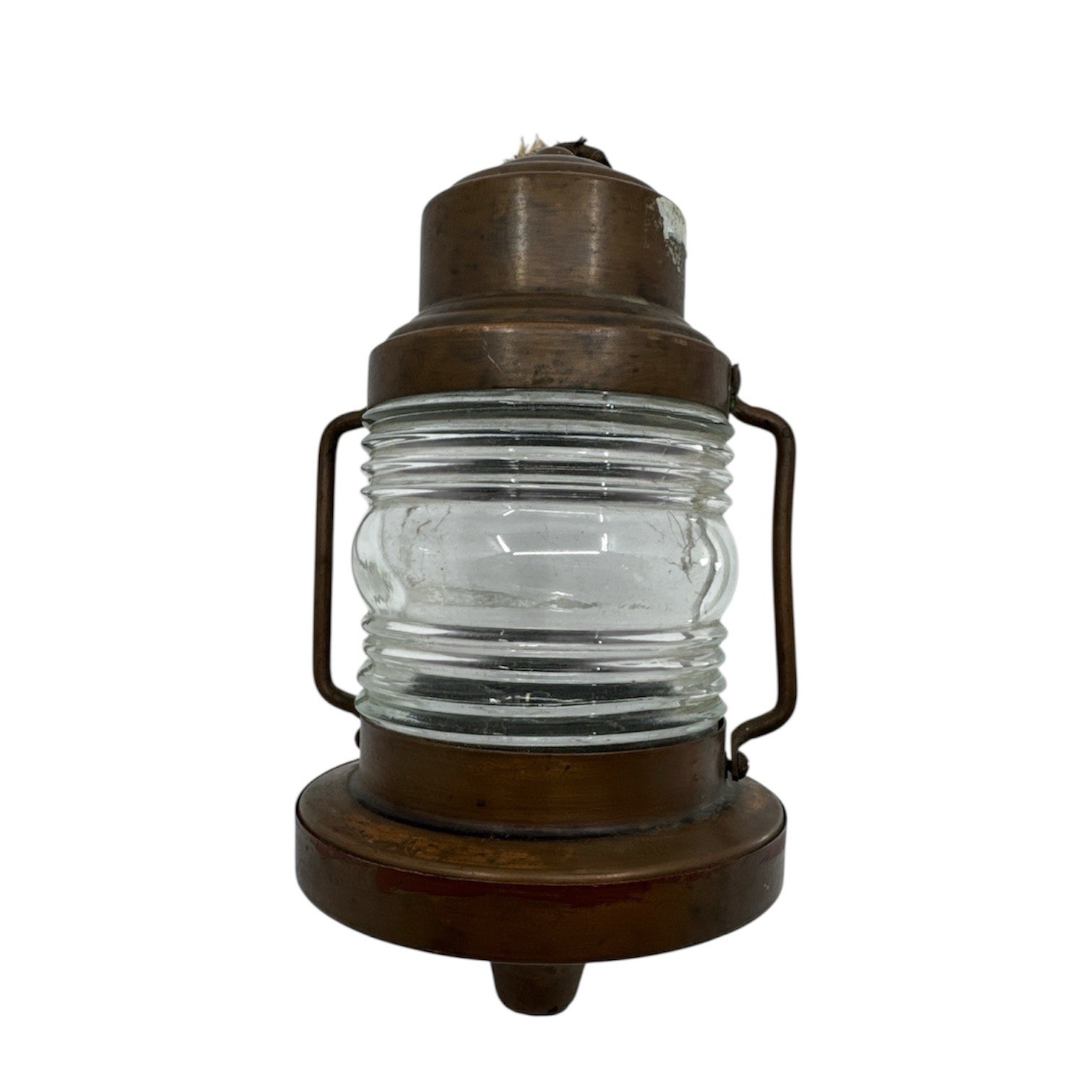 Vintage Antique 8” Copper OIL LAMP Lantern Light Ship Nautical Boat Marine