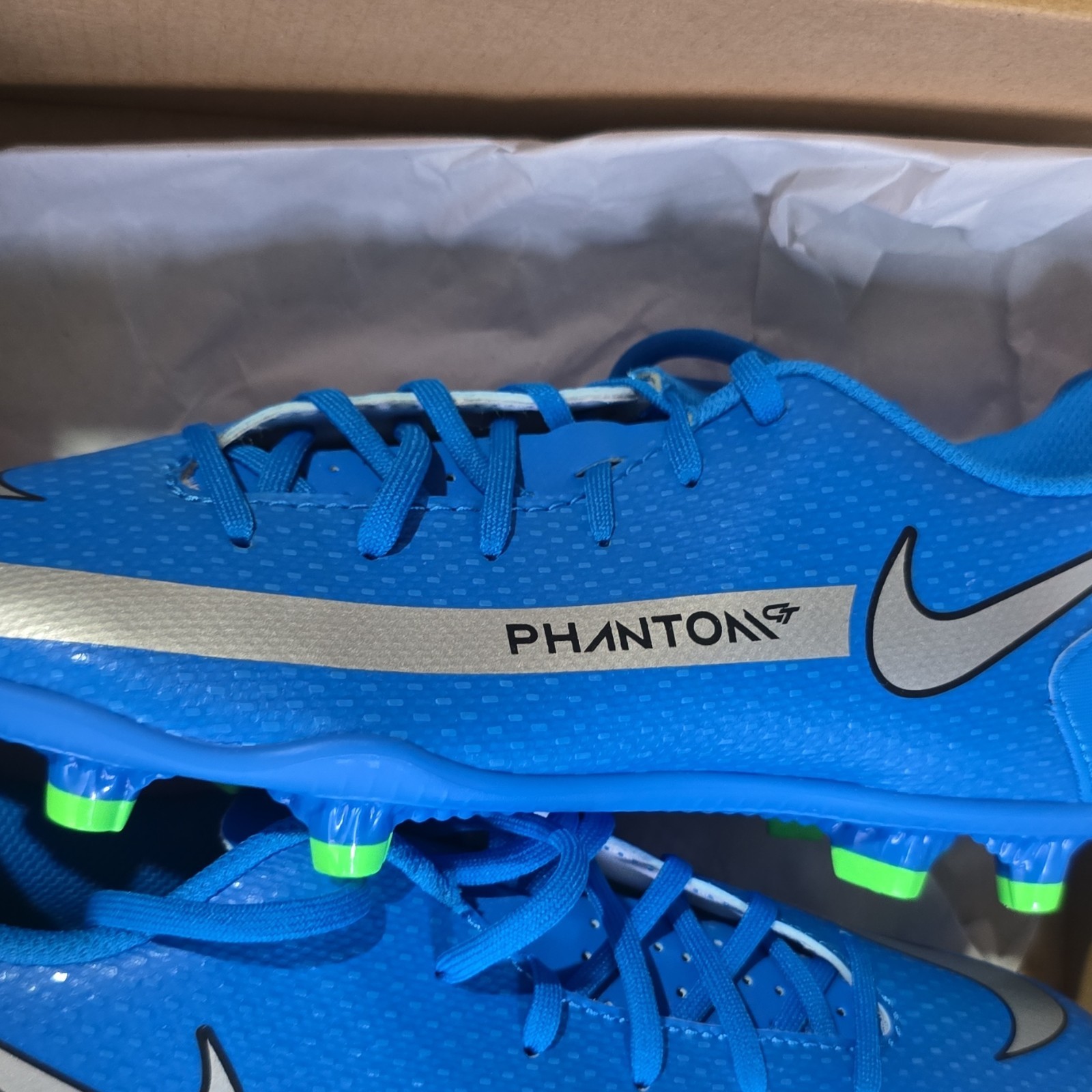 Nike Phantom GT Club FG/MG Unisex Youth Soccer Cleats Blue Size 3Y