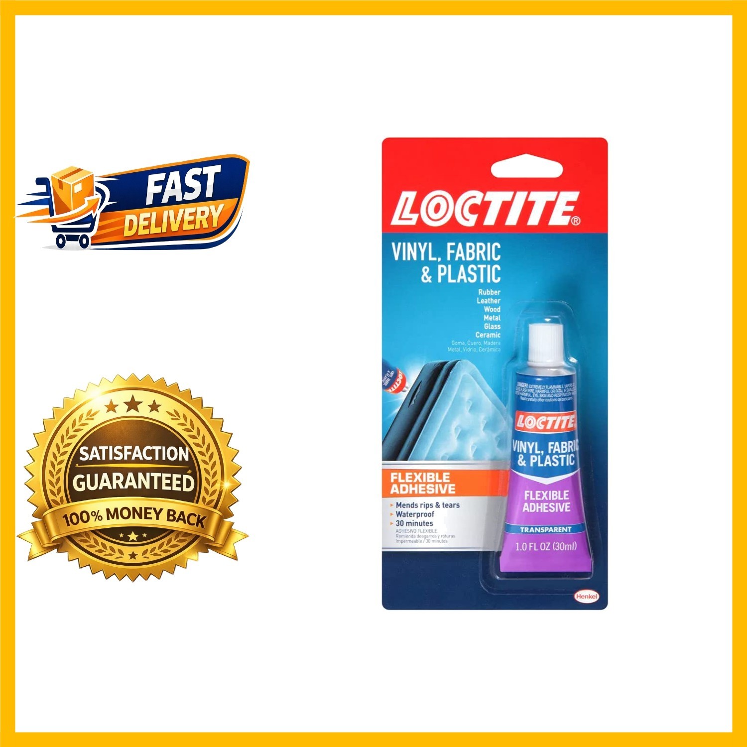 Quick Cure Clear Adhesive - Versatile Repair for Vinyl, Fabric, and More