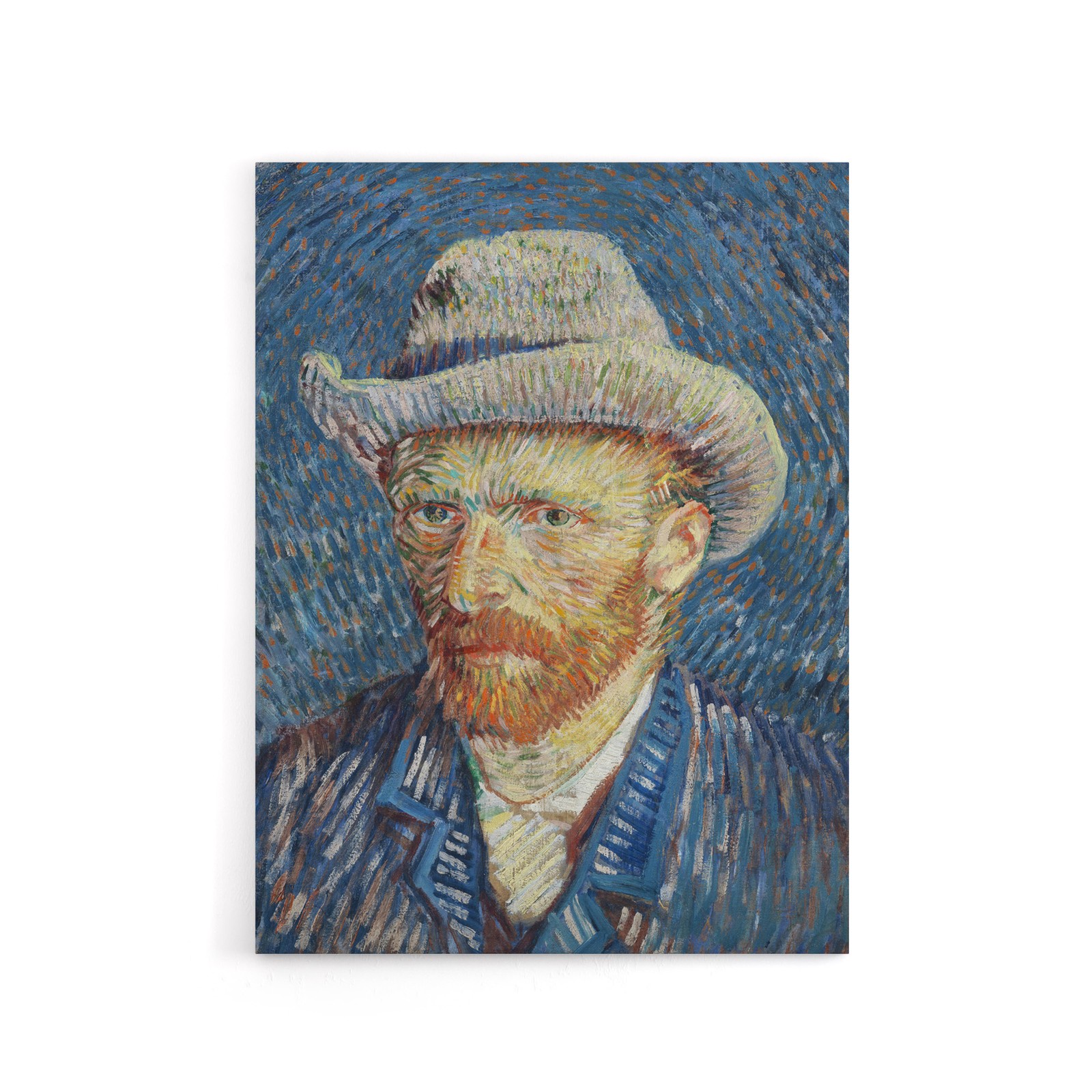 Self Portrait Grey Felt Hat Van Gogh Vintage Canvas Wall Art