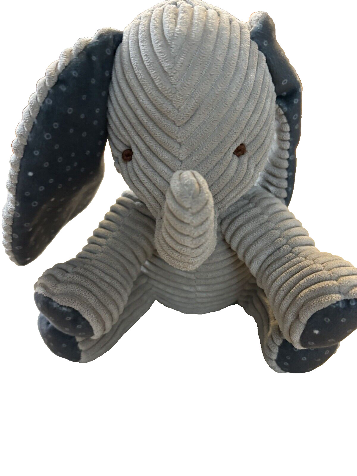 Baby Lovey 8” Bunnies By The Bay Elephant Gray Corduroy Blue