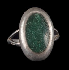 Vintage Sterling Silver  Green Onyx Ring RMM Taxco 3.1g