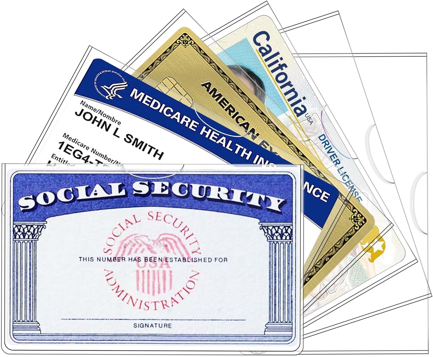 6 Pack Social Security Card Protector Sleeves/New Medicare Card Protector Sle...