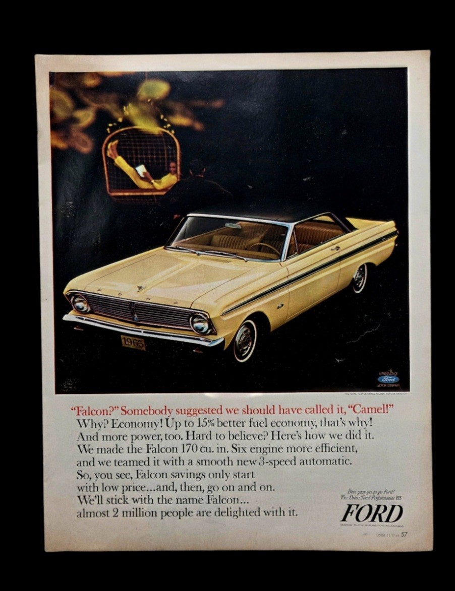 1965 Ford FALCON large-mag car ad - "Should have called it Camel!"
