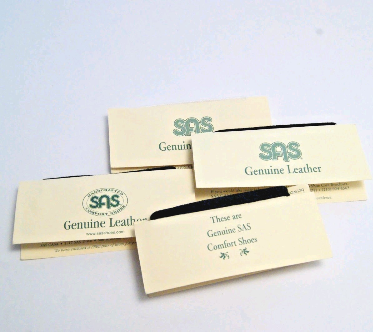 SAS Comfort Shoe Laces Thin Style Replacement 3 Black & 1 White Strings NEW Lot