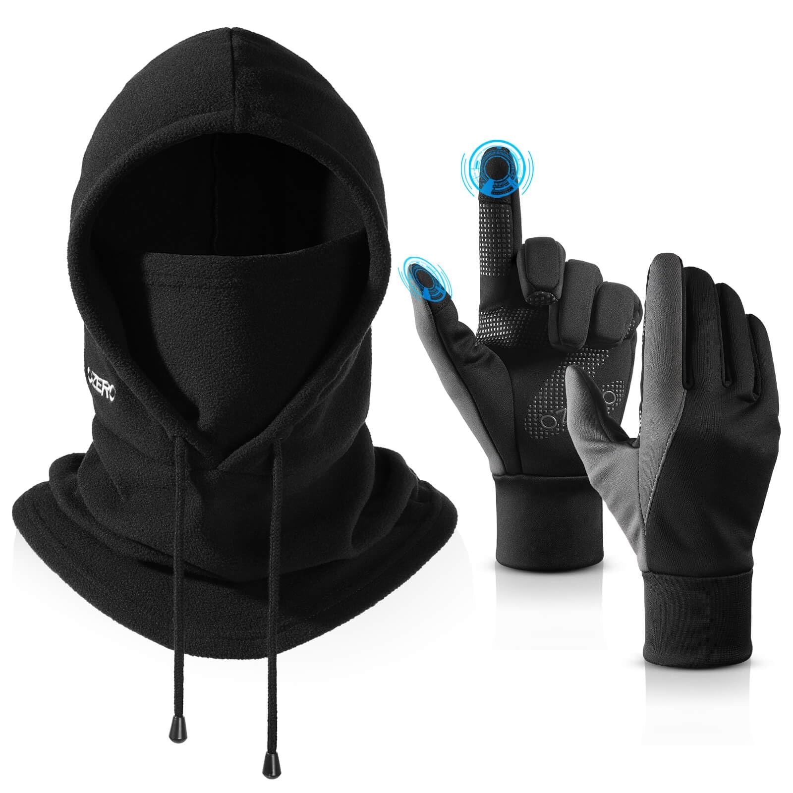 Winter Balaclava Gloves Set: Windproof & Thermal Ski Mask for Men and Women, ...