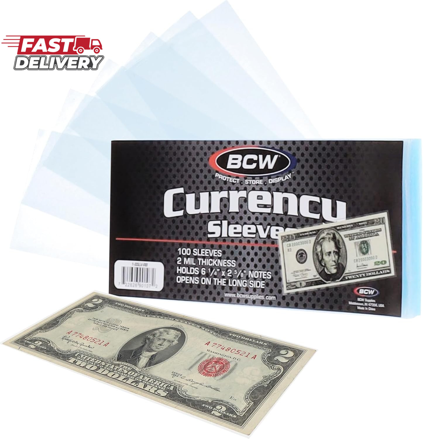 BCW Regular Bill Currency Sleeves – 100 Pack | Thin, Low-Bulk, Acid-Free Polypro