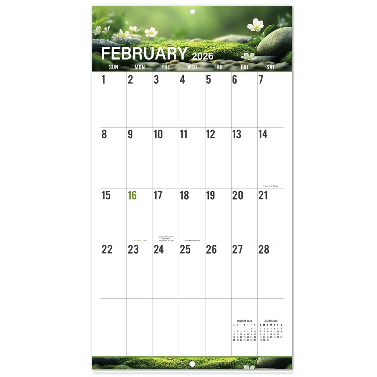2026 Wall Calendar - 2026 with Big Grids,12" x 12" x 24", colorful 