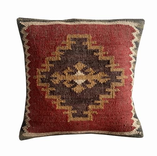 Kilim Pillow Cover Vintage Square Cushion Handwoven Pillow Case Pattern 14